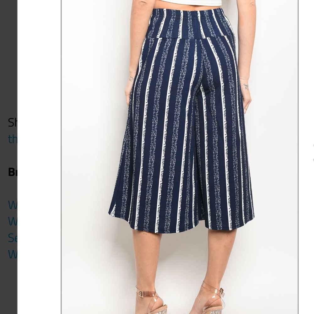 ☕️Stunning Blue Striped Wide Pant 🌟 - Picture 3 of 3